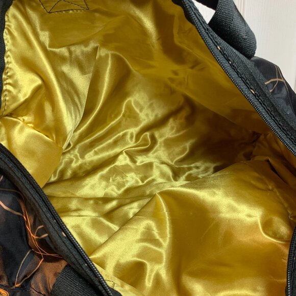 LeSportsac Black & Gold Geometric Nylon Duffel Bag – Weekender Travel Tote w/ St - Picture 11 of 12